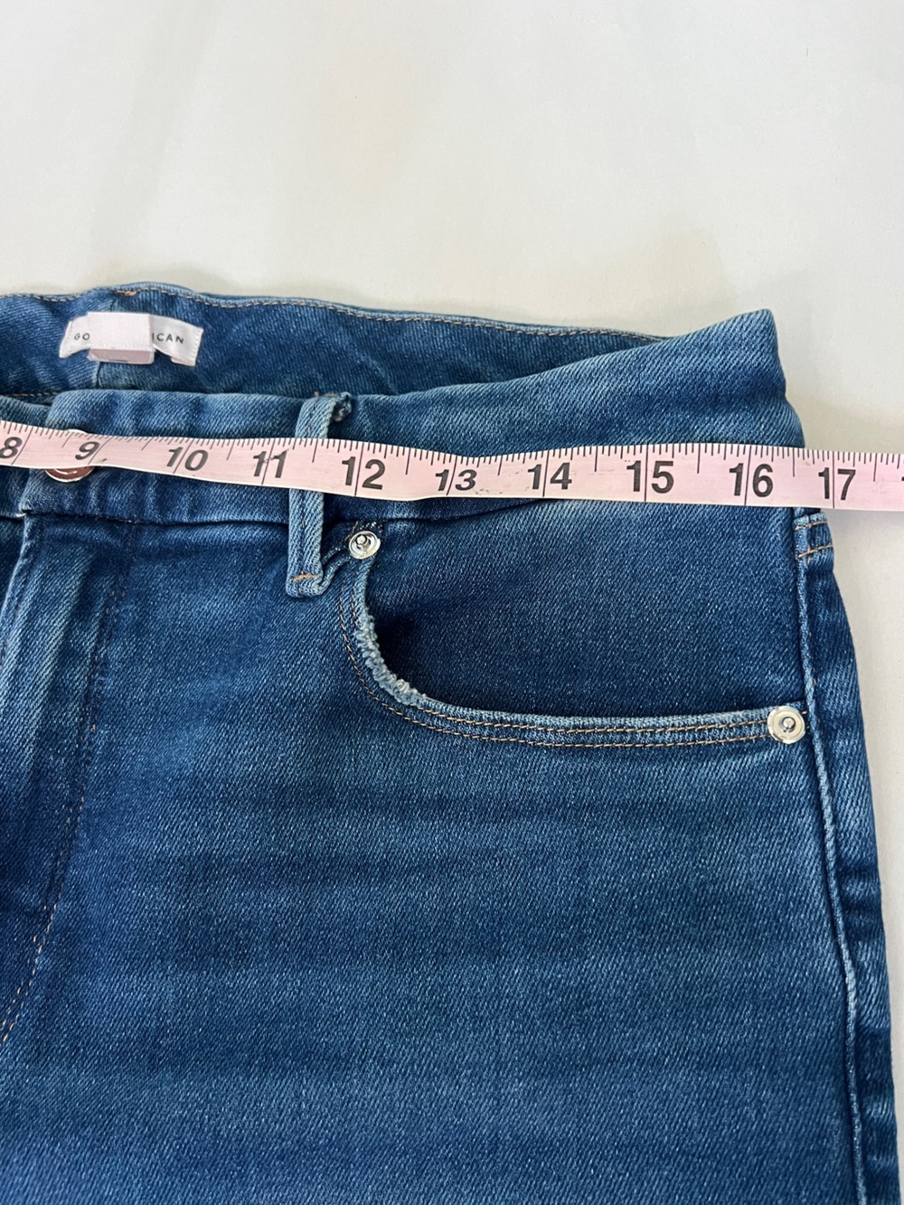 Good American Good Legs Flare Jeans Blue843 Hemmed 29" Inseam Sz 14/32 - Picture 7 of 9
